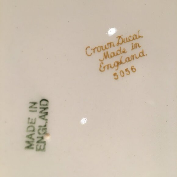 Vintage English CROWN DUCAL Cobalt and Gold Trim Dessert Plate #5 - Picture 6 of 7